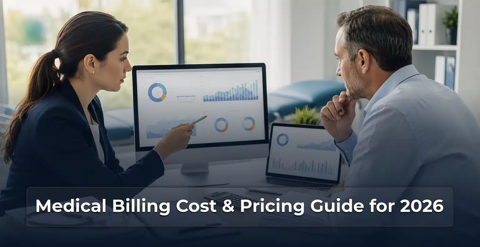 Medical billing cost comparison chart showing pricing models and fee ranges for 2026